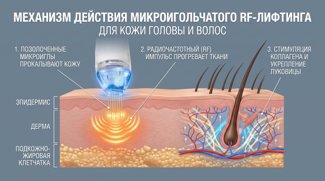 механизм действия микроигольчатого для волос
